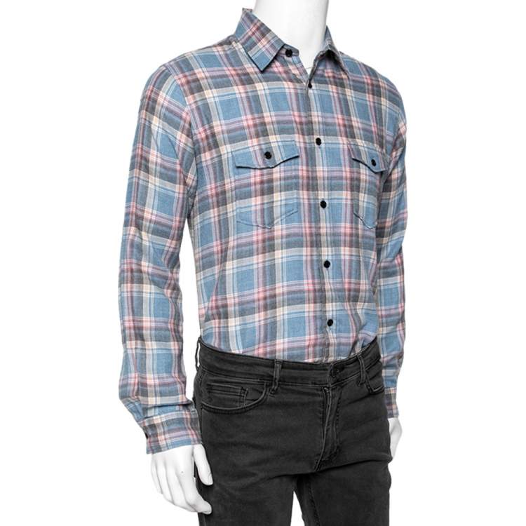 Saint laurent hotsell checked shirt