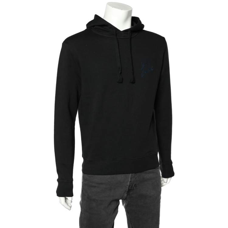 パーカー・フーディ Saint Laurent Charcoal cotton sweatshirt SAINT LAURENT Logo-Embroidered Cotton-Jersey Hoodie for Men