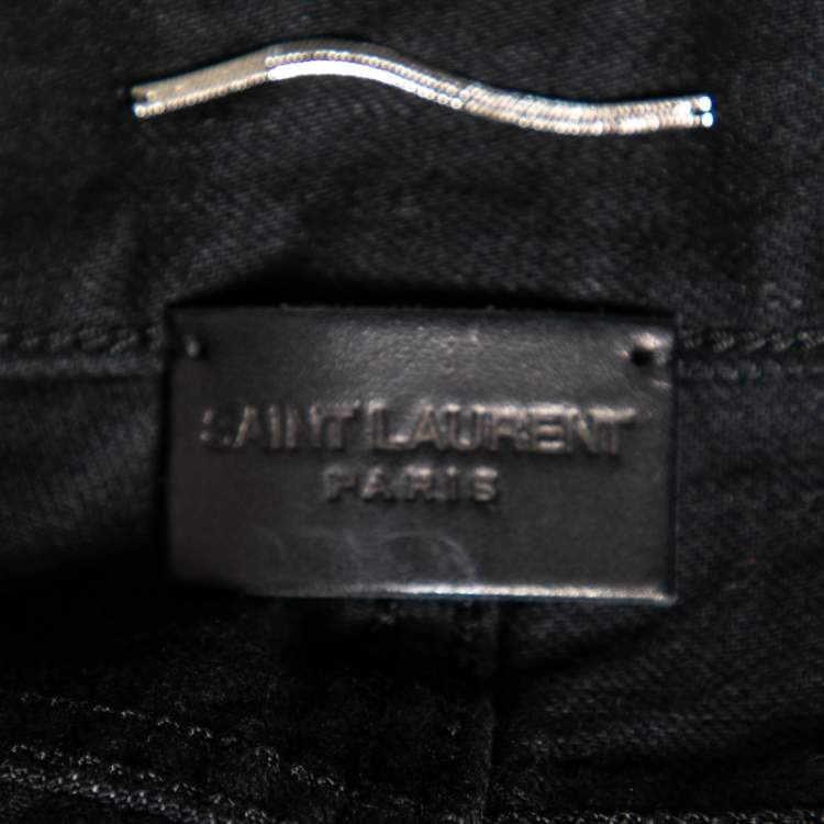 Pre Owned Saint Laurent Black Denim Shorts M
