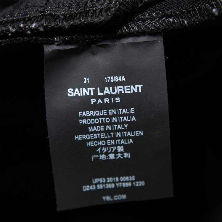 Pre Owned Saint Laurent Black Denim Shorts M