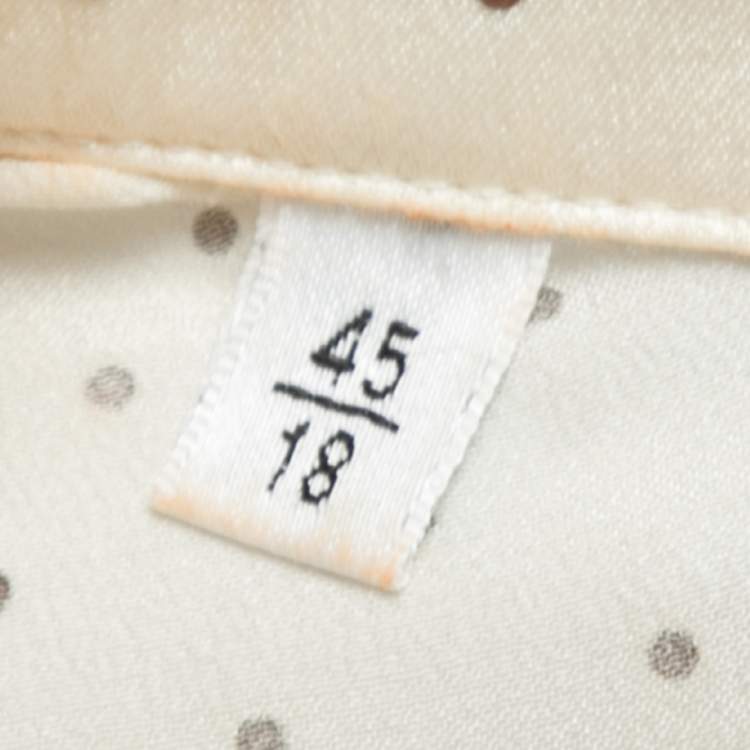 Pre Owned Saint Laurent Cream Stud Embellished Silk Satin Shirt 4XL