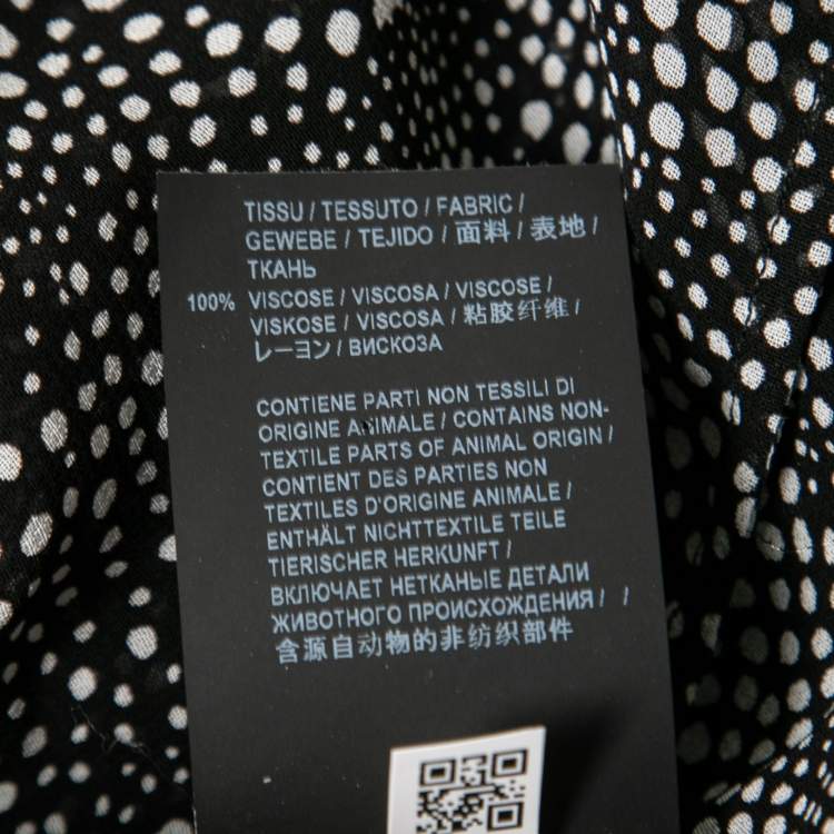 Pre Owned Saint Laurent Monochrome Spiral Printed Georgette Short Sleeve Shirt XXL