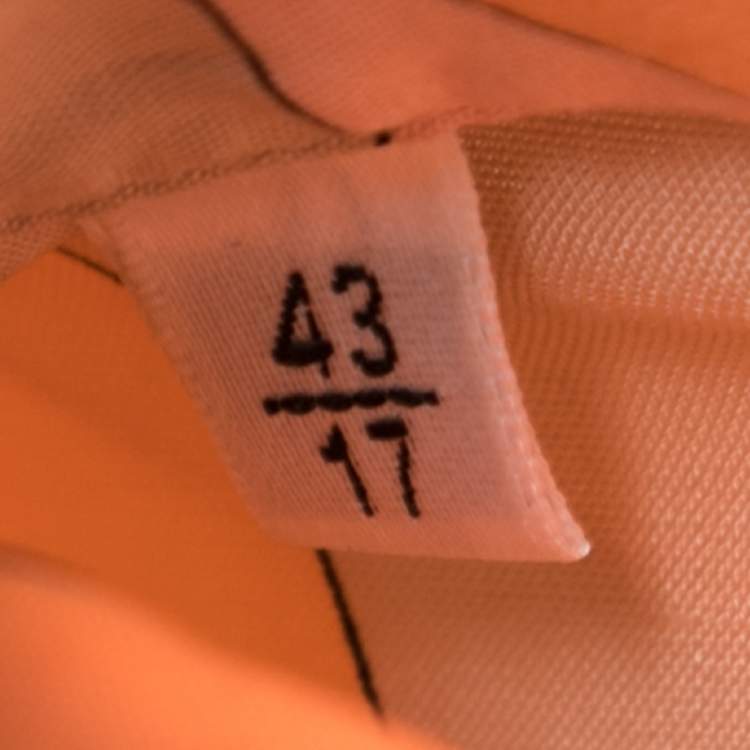 Pre Owned Saint Laurent Orange Printed Crepe Short Sleeve Shirt XXL