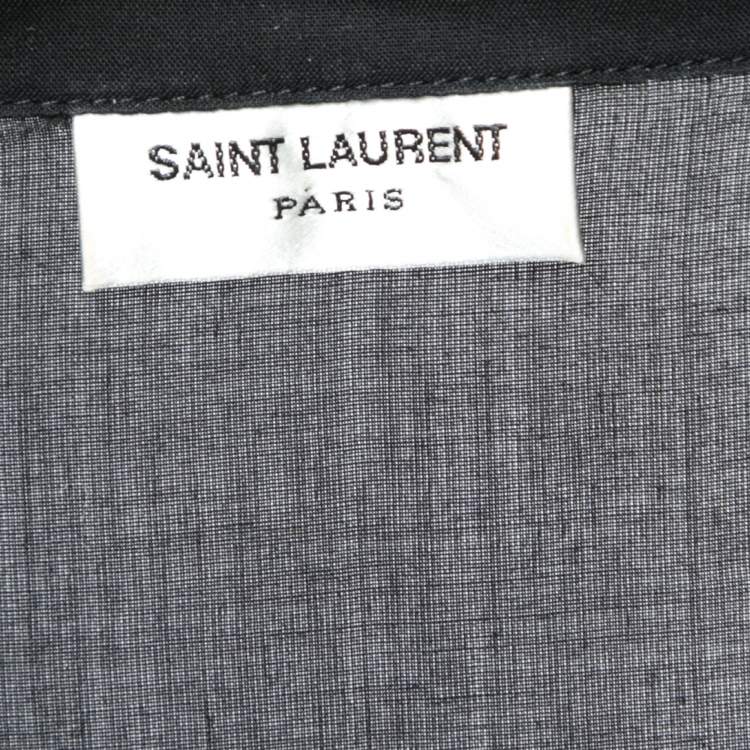 Pre Owned Saint Laurent Black Lamé Embroidered Short Sleeve Tunic XXXL