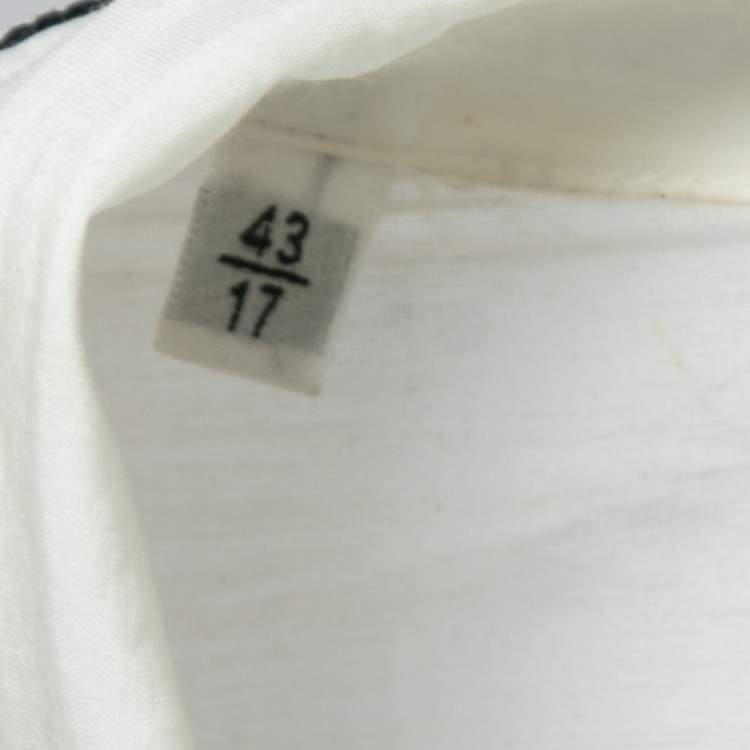 Pre Owned Saint Laurent White Cotton & Silk Embroidered Tunic XXL