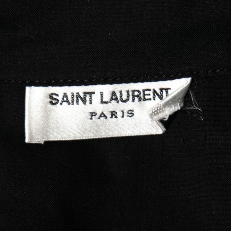 Pre Owned Saint Laurent Black  Sheer Button Front Short Sleeve Shirt XXXL