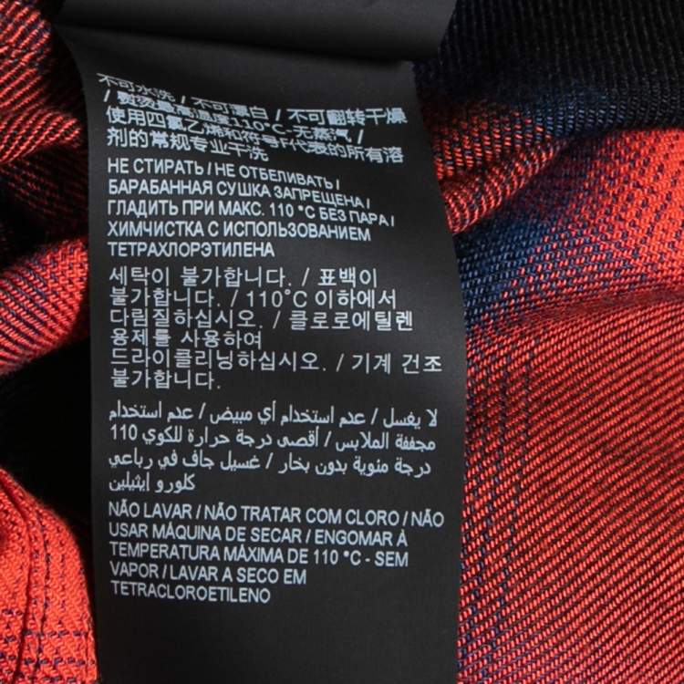 Pre Owned Saint Laurent Red Checked Flannel Button Front Shirt XL