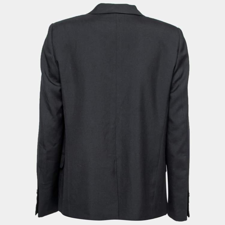 Pre Owned Saint Laurent Black Wool Single Breasted Blazer S