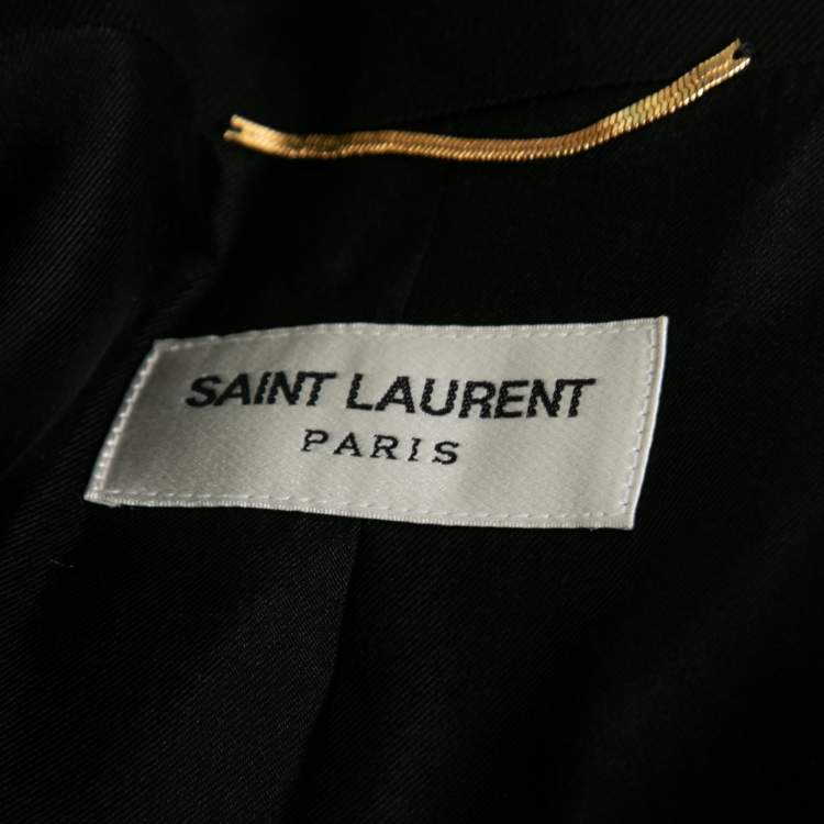 Pre Owned Saint Laurent Black Wool Single Breasted Blazer S