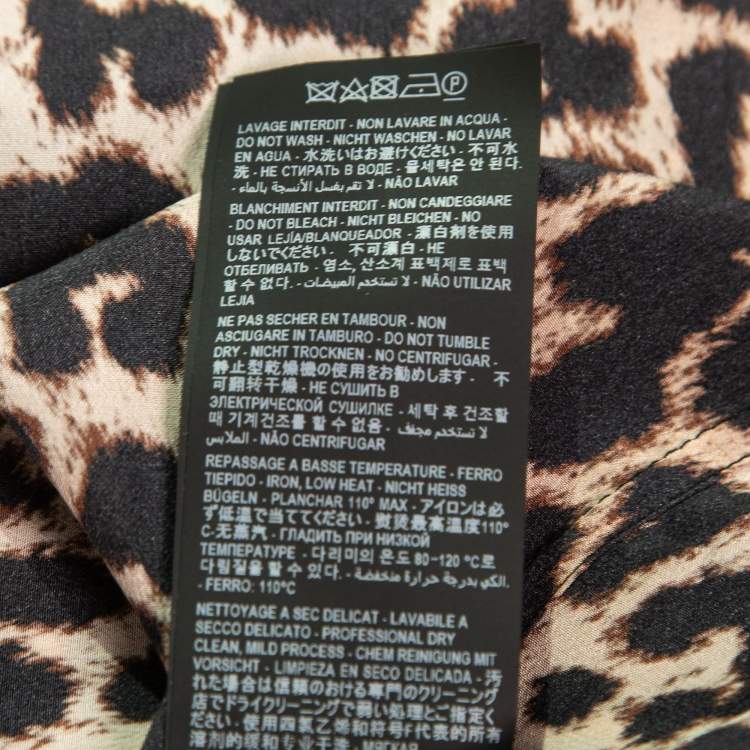 Pre Owned Saint Laurent Brown Leopard Print Oversized Shirt XS