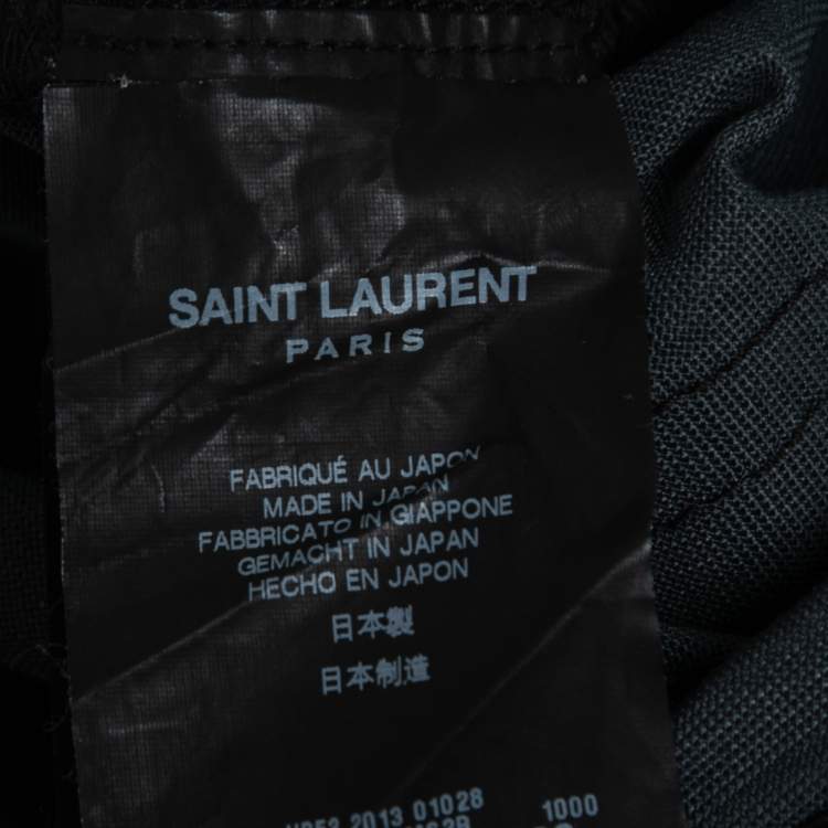 Pre Owned Saint Laurent Black Vinyl Faux Leather Trousers M