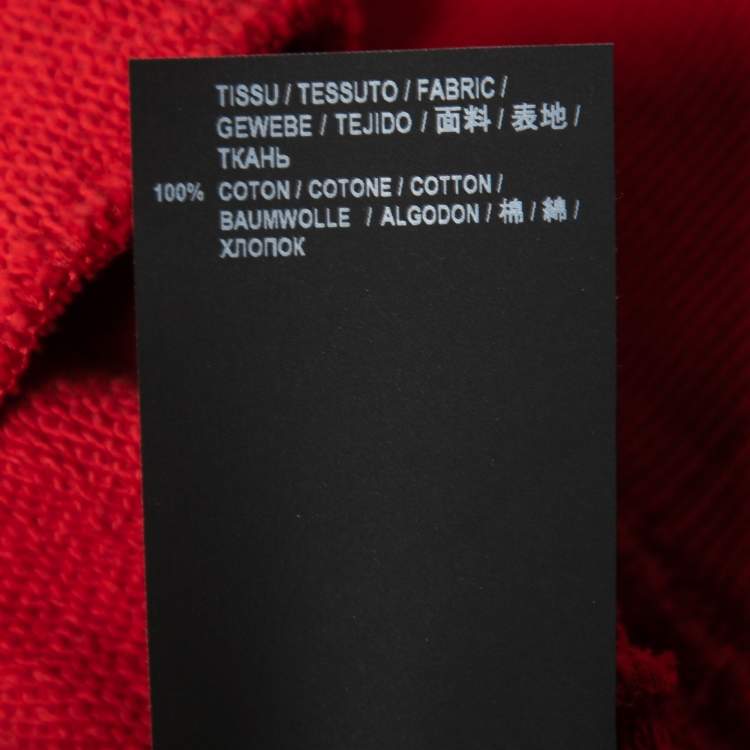 Pre Owned Saint Laurent Red Cotton Long Sleeve Hoodie XL