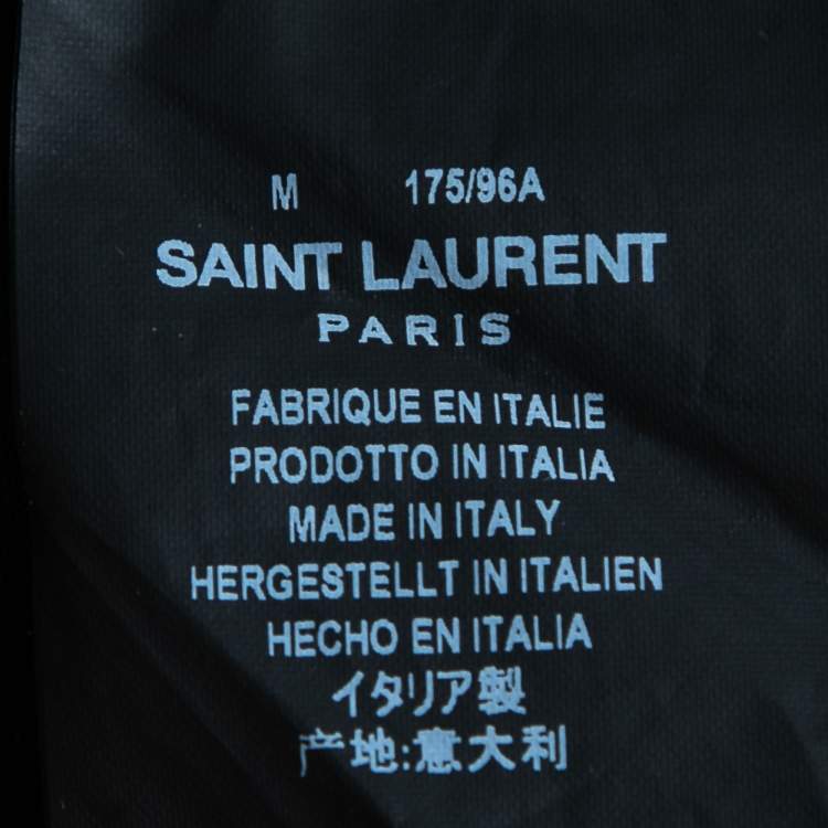 Pre Owned Saint Laurent Black Cotton Printed Short Sleeve T-Shirt M
