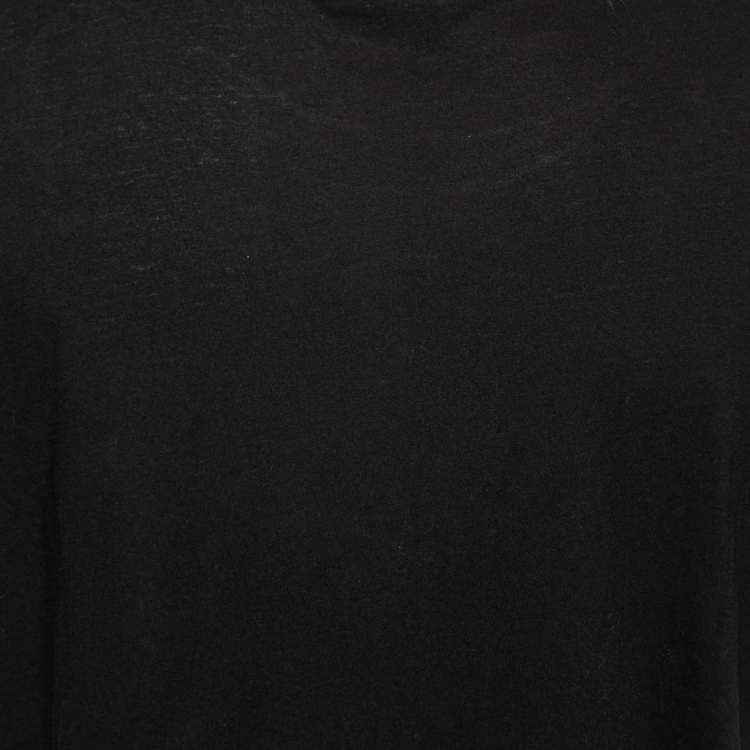 Pre Owned Saint Laurent Black Cotton Printed Short Sleeve T-Shirt M