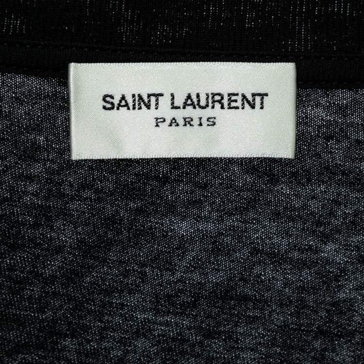Pre Owned Saint Laurent Black Snake Heart Print Cotton T-Shirt XS