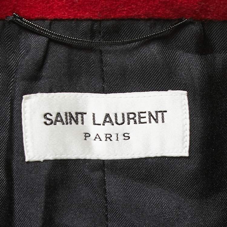 Pre Owned Saint Laurent Black Wool Officer Style Jacket S