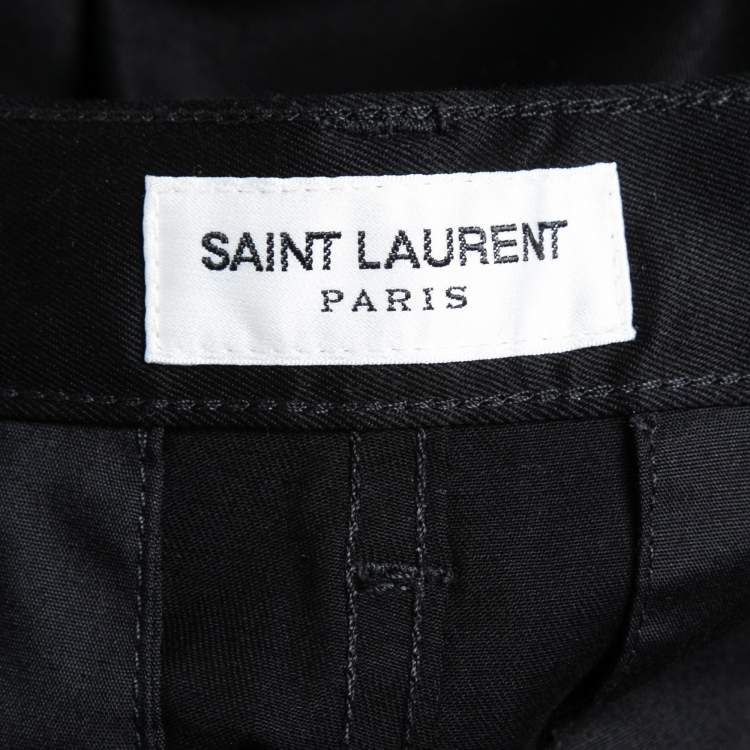 Pre Owned Saint Laurent Paris Black Cotton Trousers L