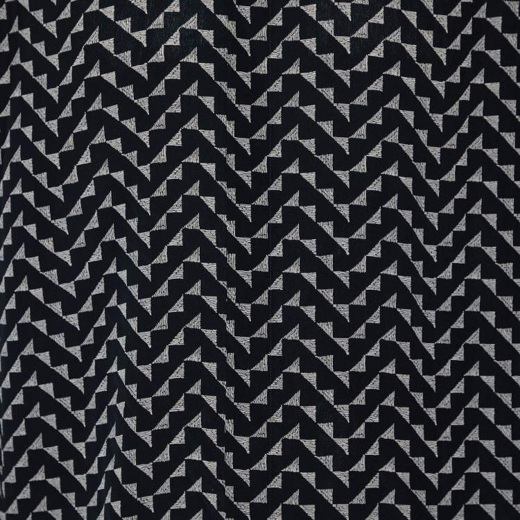 Pre Owned Saint Laurent Black Printed Silk Button Front Shirt L