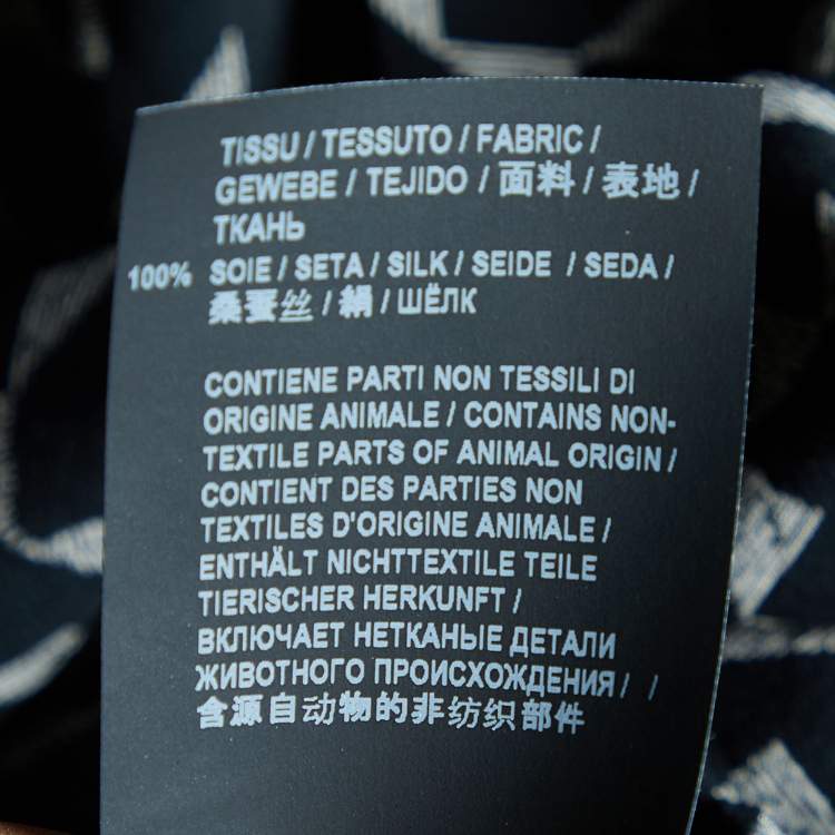 Pre Owned Saint Laurent Black Printed Silk Button Front Shirt L
