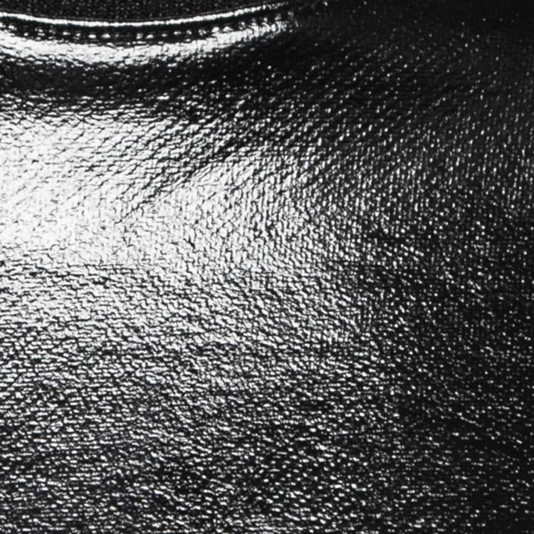 Pre Owned Saint Laurent Black Lacquer Coated Cotton Crew Neck Sweatshirt XS