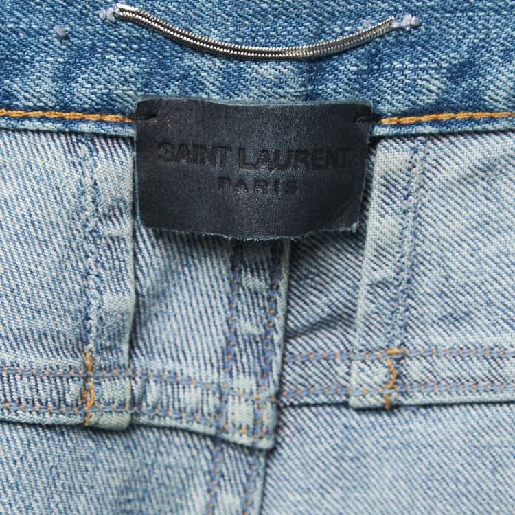 Pre Owned Saint Laurent Blue Denim Slim Fit Jeans S Waist 31"