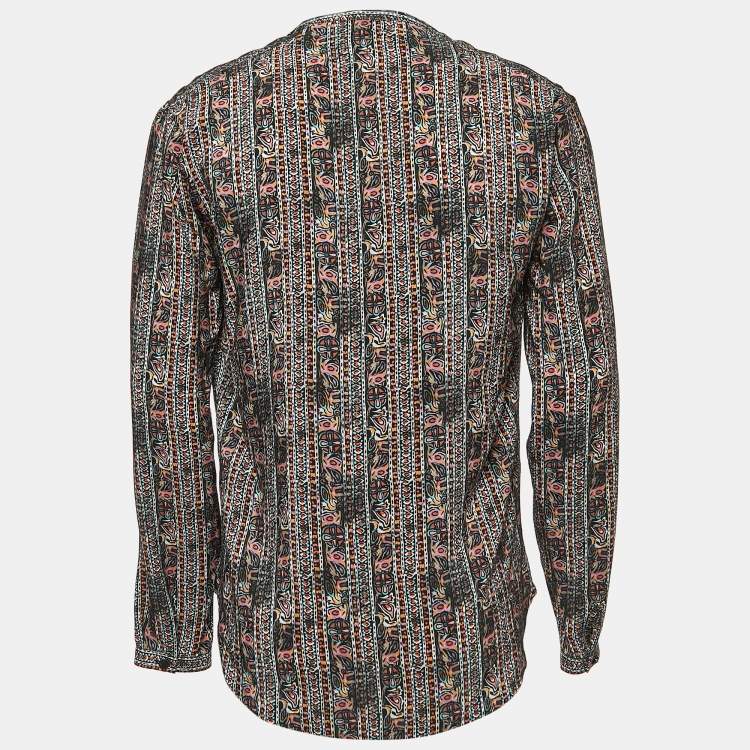 Pre Owned Saint Laurent Multicolor Print Silk Button Front Full Sleeve Shirt S