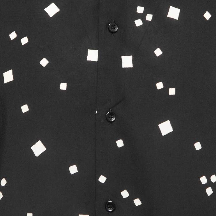 Pre Owned Saint Laurent Black Printed Viscose Short Sleeve Shirt M