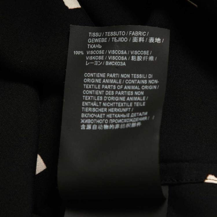 Pre Owned Saint Laurent Black Printed Viscose Short Sleeve Shirt M