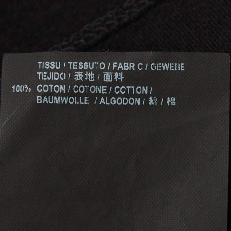 Pre Owned Saint Laurent Black Logo Print Cotton Half Sleeve T-Shirt M