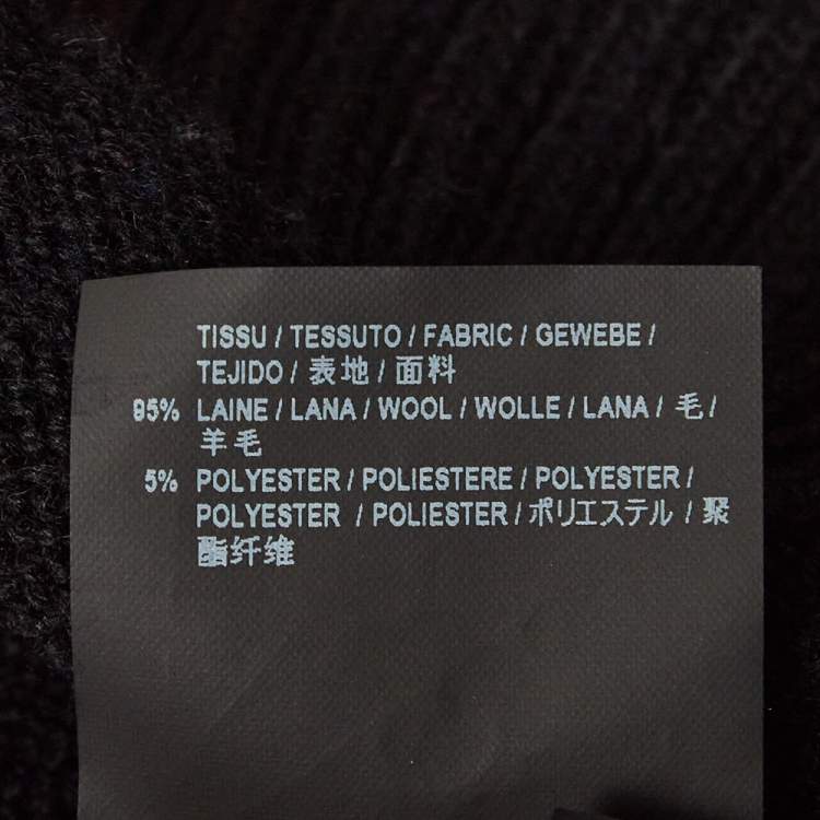Pre Owned Saint Laurent Black/Multicolor Dinosaur Intarsia Wool Sweater XL