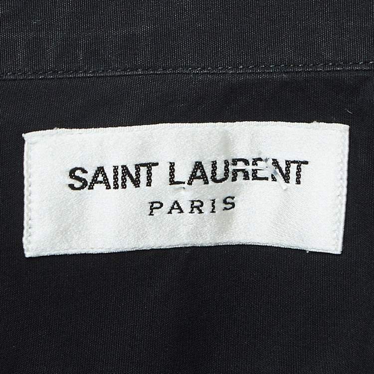 Pre Owned Saint Laurent Black Cotton Button Front Shirt M