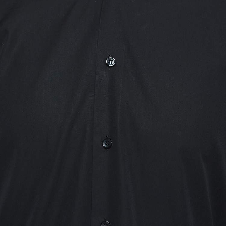 Pre Owned Saint Laurent Black Cotton Button Front Shirt M
