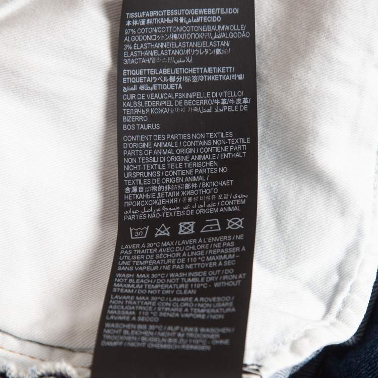 Pre Owned Saint Laurent Blue Ripped Denim Slim Fit Jeans M Waist 34''