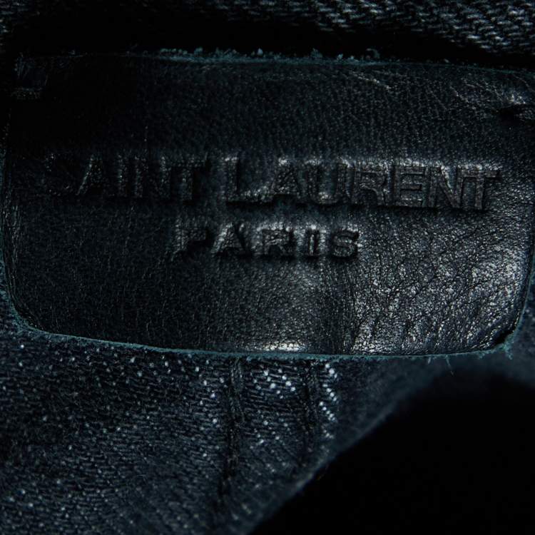 Pre Owned Saint Laurent Paris Black Denim Distressed Skinny Jeans S/Waist 31"