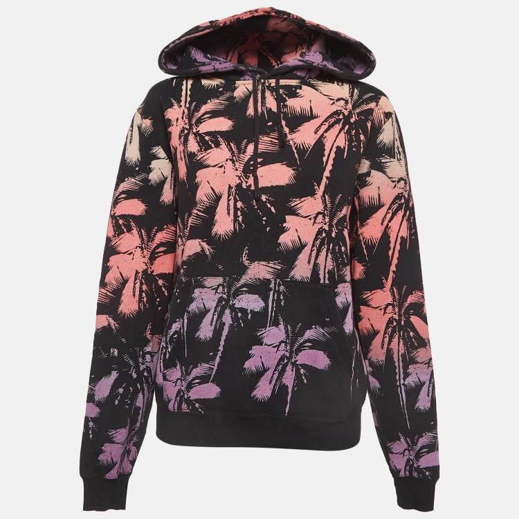 Pre Owned Saint Laurent Paris Multicolor Psalm Print Cotton Hoodie S