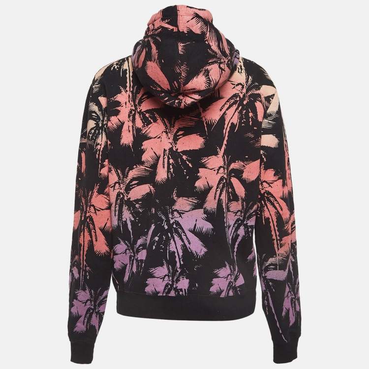 Pre Owned Saint Laurent Paris Multicolor Psalm Print Cotton Hoodie S