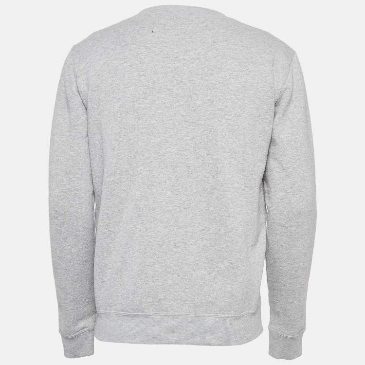 Pre Owned Saint Laurent Paris Grey Peanuts Print Cotton Sweatshirt M 
