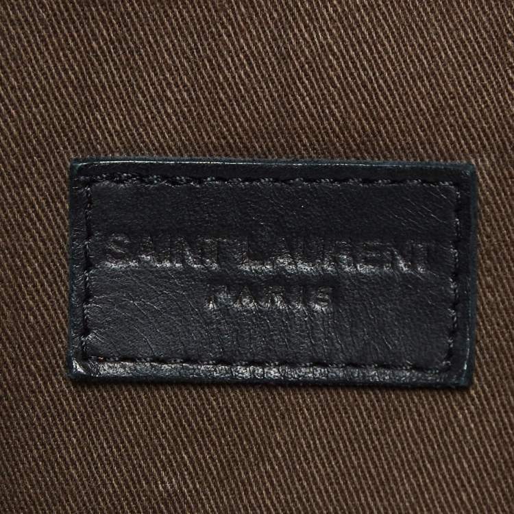 Pre Owned Saint Laurent Green Camouflage Print Cotton Utility Jacket M
