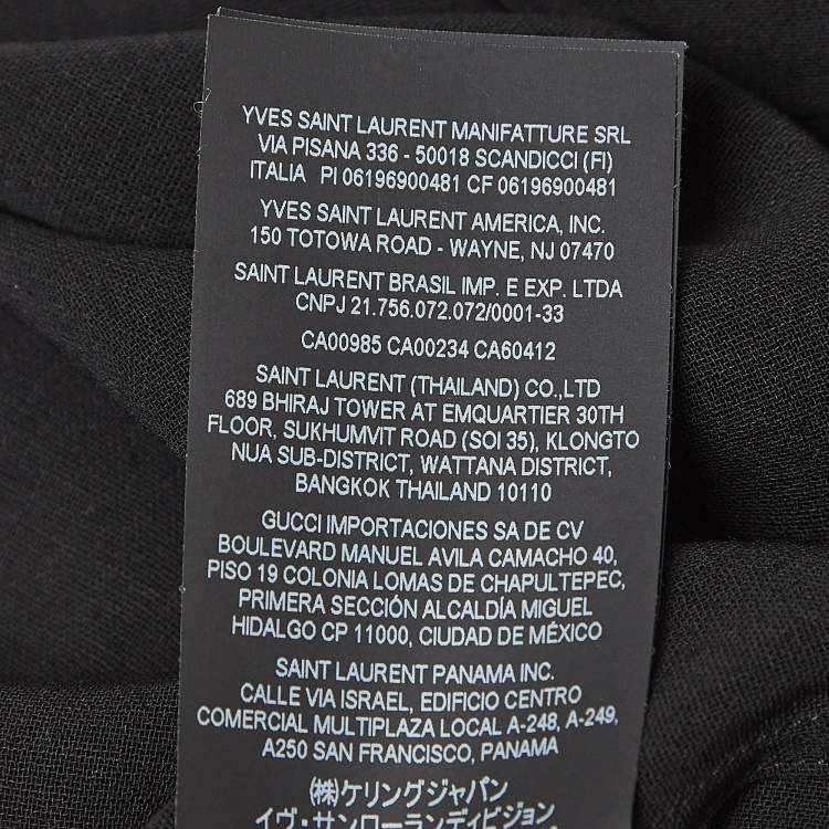 Pre Owned Saint Laurent Paris Black Wool Half Placket Shirt S
