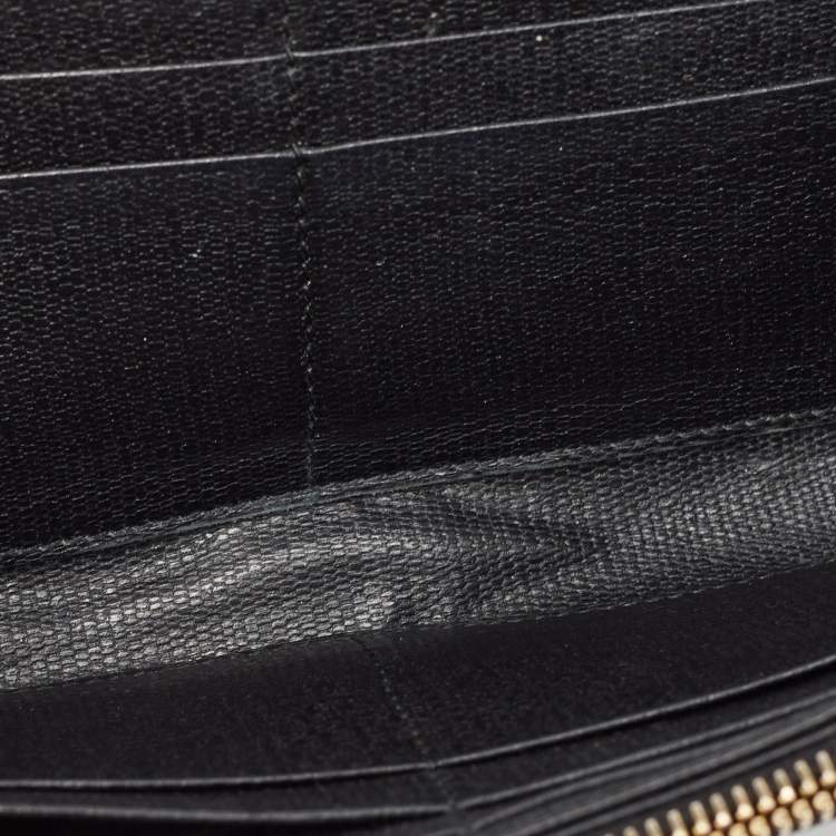 Pre Owned Saint Laurent Black Leather Classic Y Flap Continental Wallet