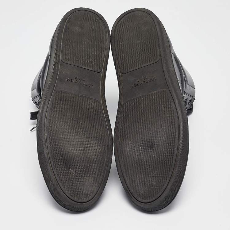 Pre Owned Saint Laurent Black Leather High Top Sneakers Size 43