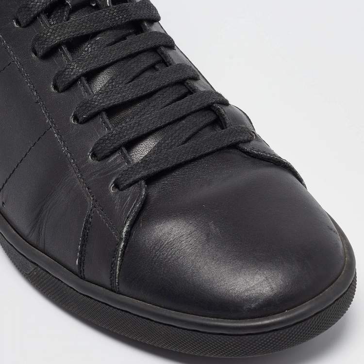 Pre Owned Saint Laurent Black Leather High Top Sneakers Size 43