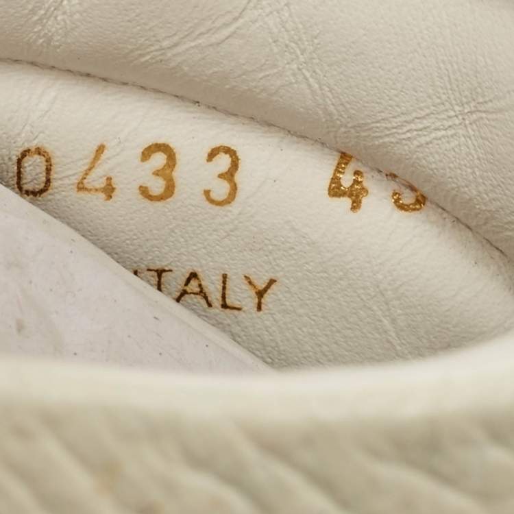 Pre Owned Saint Laurent Paris White Perforated Leather High Top Sneakers Size 43