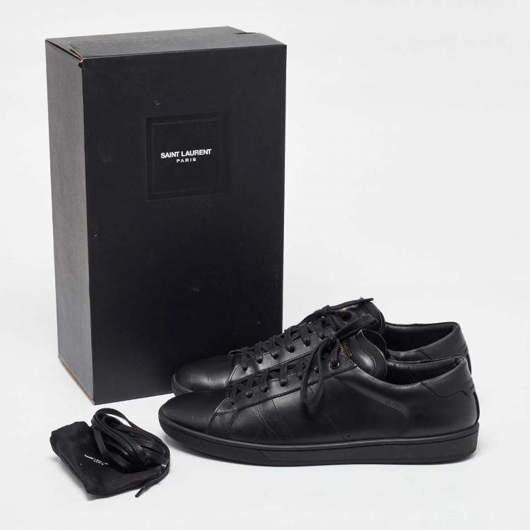 Pre Owned Saint Laurent Paris Black Leather Andy Low Top Sneakers 44