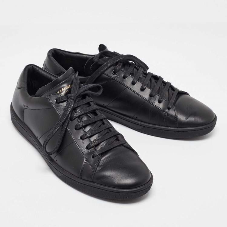 Pre Owned Saint Laurent Paris Black Leather Andy Low Top Sneakers 44