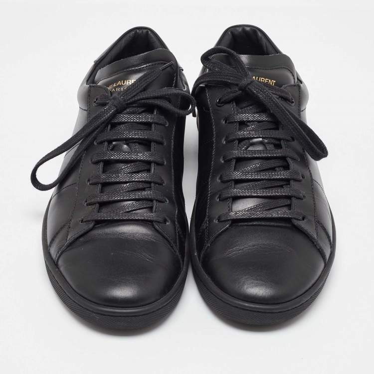 Pre Owned Saint Laurent Paris Black Leather Andy Low Top Sneakers 44