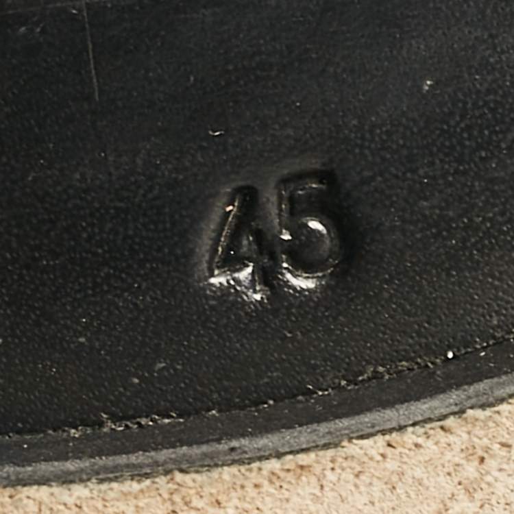 Pre Owned Saint Laurent Black Leather Slip On Loafers Size 45