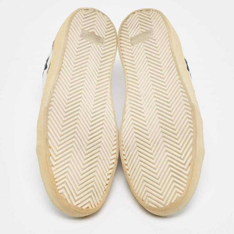 Pre Owned Saint Laurent White Leather Court Classic Lace Up Sneakers Size 44