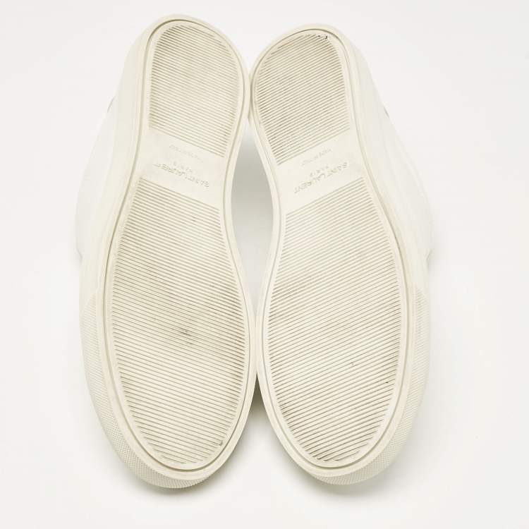 Pre Owned Saint Laurent White Leather Andy Sneakers Size 44