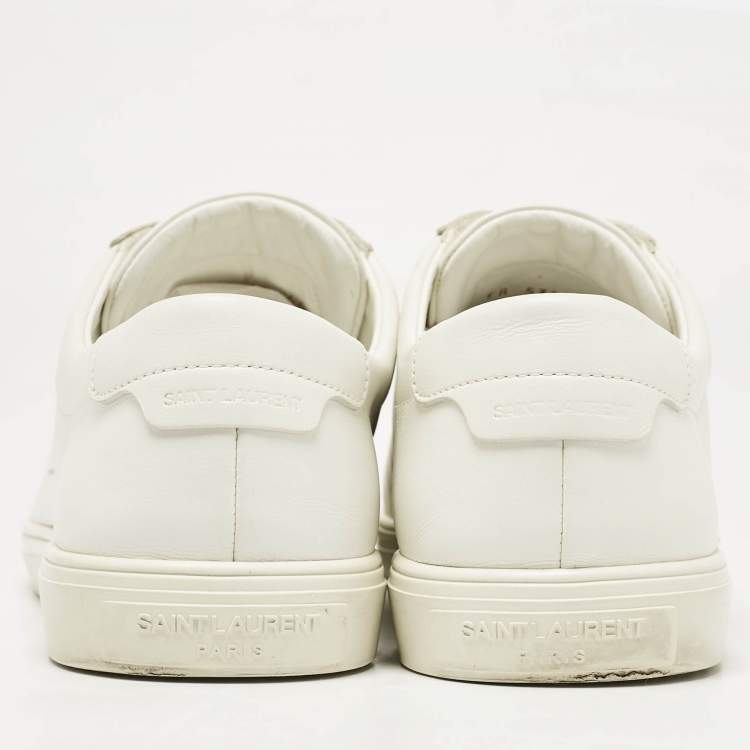 Pre Owned Saint Laurent White Leather Andy Sneakers Size 44